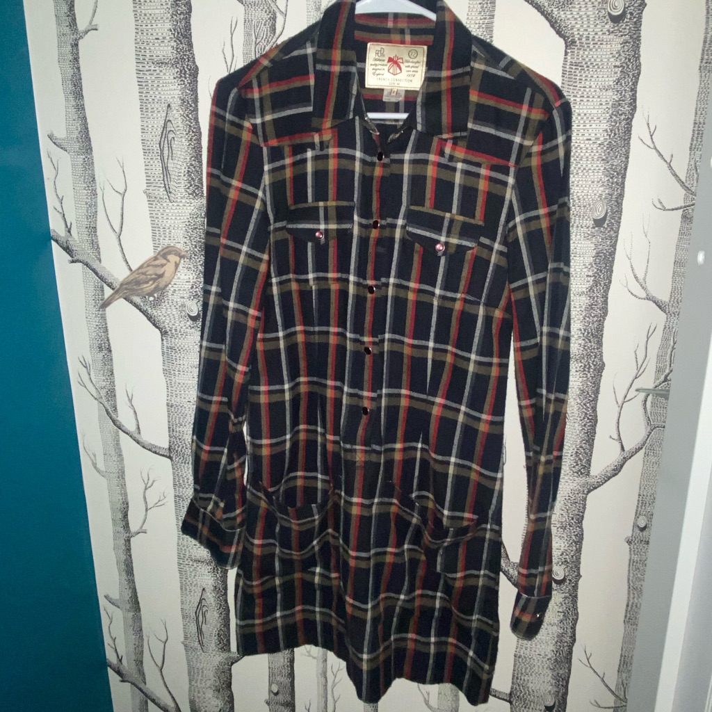French Connection Denim Brand Flannel Tunic Size 6